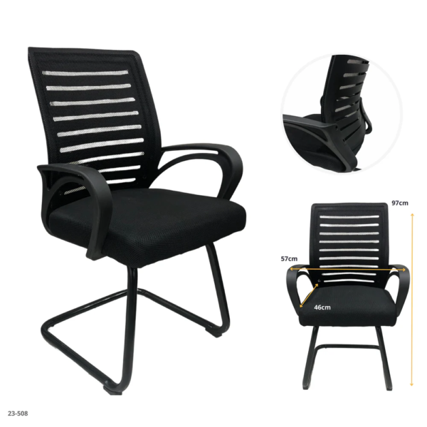 Silla de Oficina Negra sin Ruedas