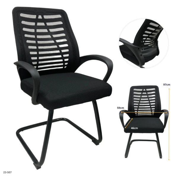 Silla de Oficina Negra sin Ruedas