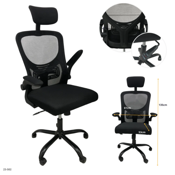 Silla de Oficina Negra Base Metal