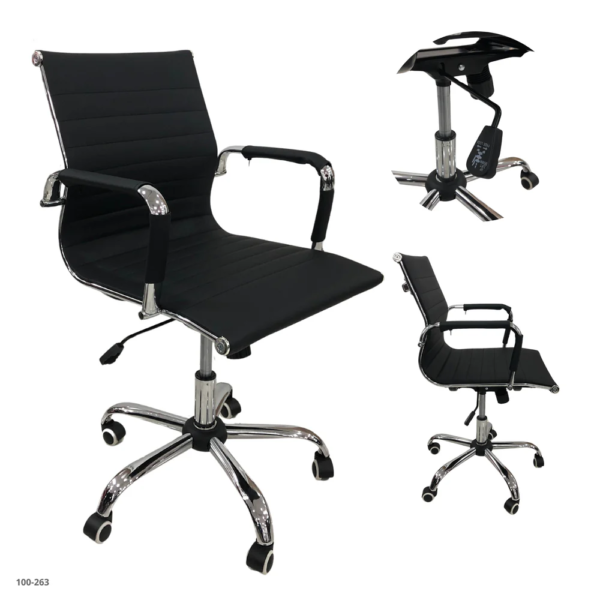 Silla de Oficina Negro Cuerina