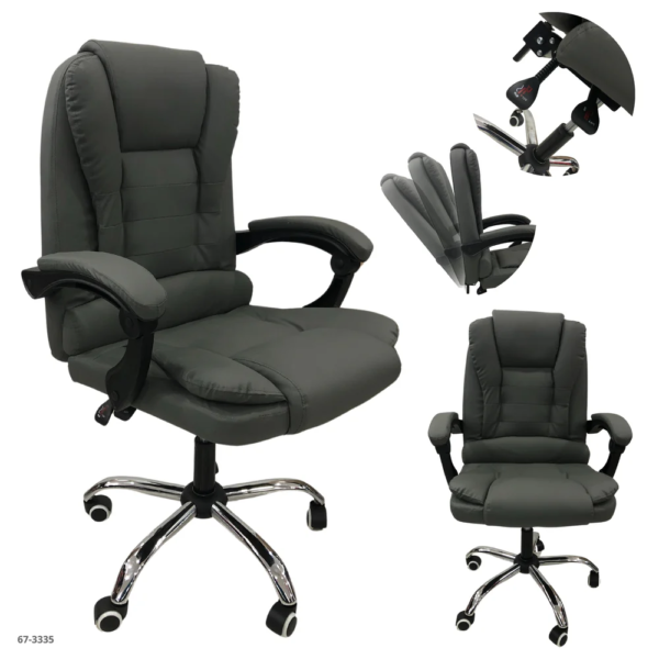 Silla de Oficina Cuerina Gris