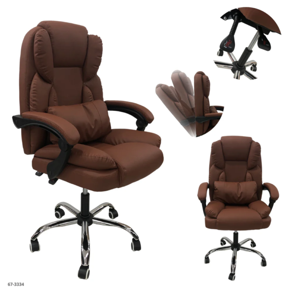 Silla de Oficina Kaky Cuerina Oscuro
