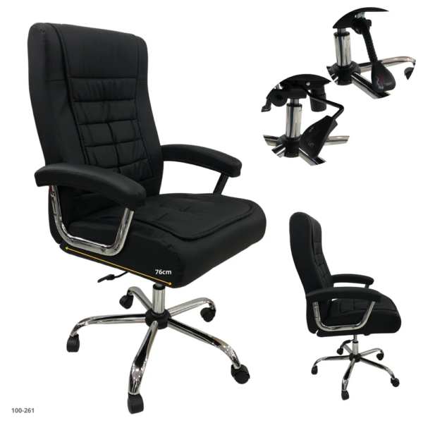 Silla de Oficina Negro Cuerina