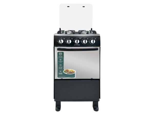 Estufa a gas 20" 4 puestos c/horno de gas, negro